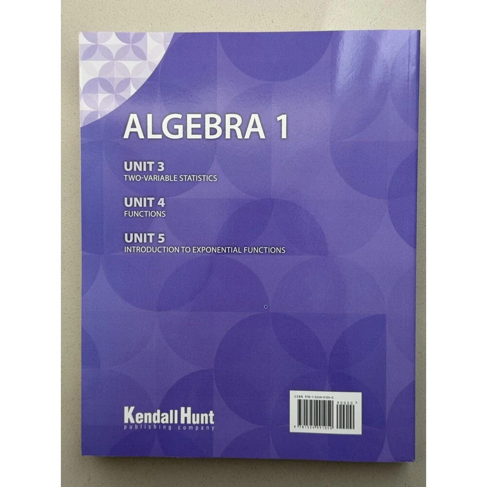 Illustrative Mathematics, High School Math, Algebra 1, Student Workbook, Book 2